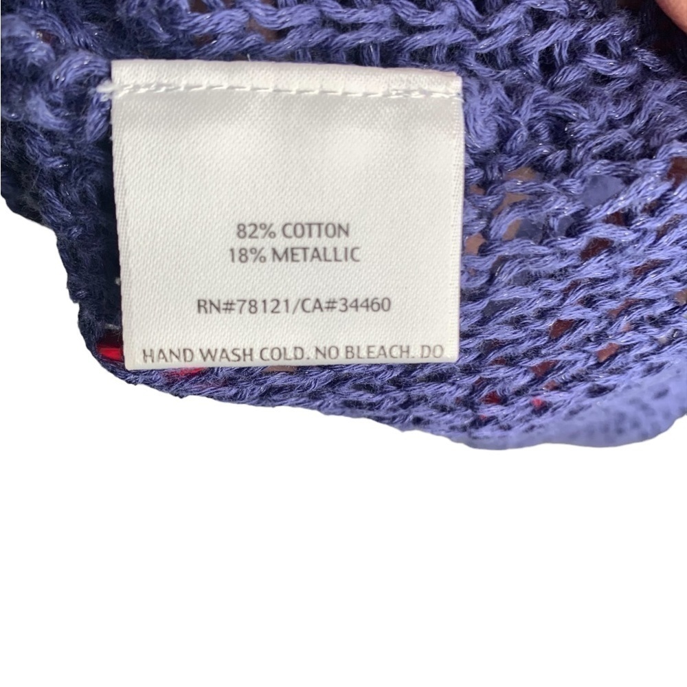 Eileen Fisher Lavender Blue Metallic Knit Top Size Small - Picture 6 of 8